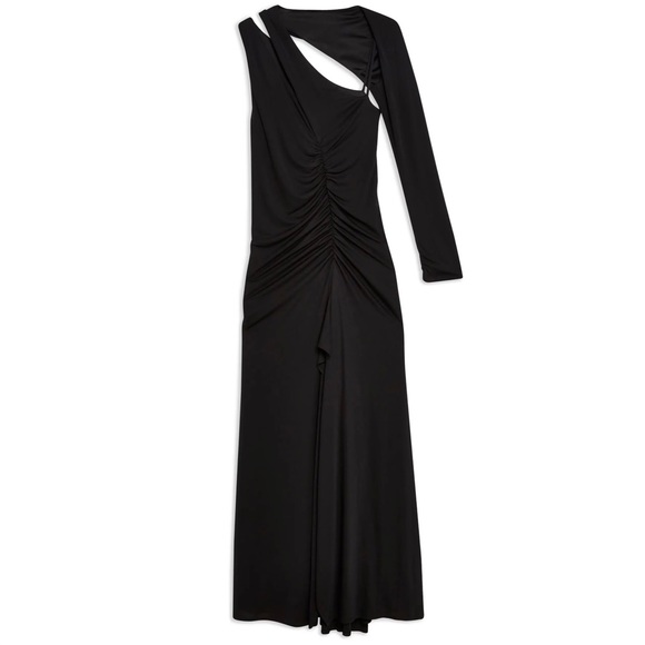 NEW TOPSHOP BLACK ONE-SHOULDER MAXI DRESS - Picture 8 of 8